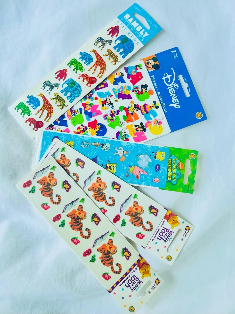 Vintage 90s Y2K Sticker Sheet Lot | Disney Hambly SpongeBob Nostalgia Stickers